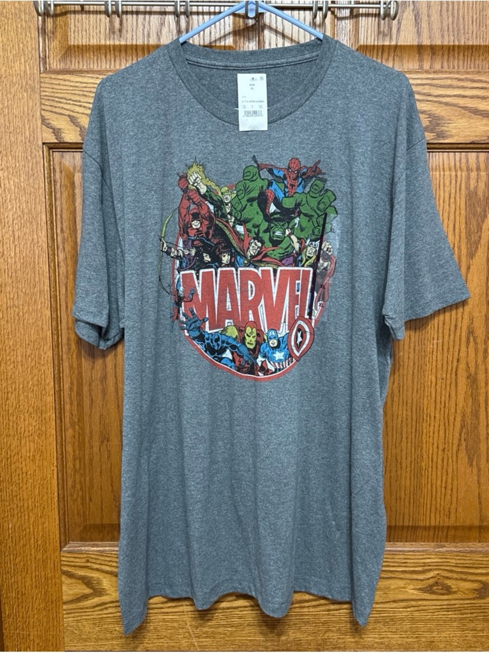 Marvel XL Men Graphic Crew Neck T-Shirt - Gray